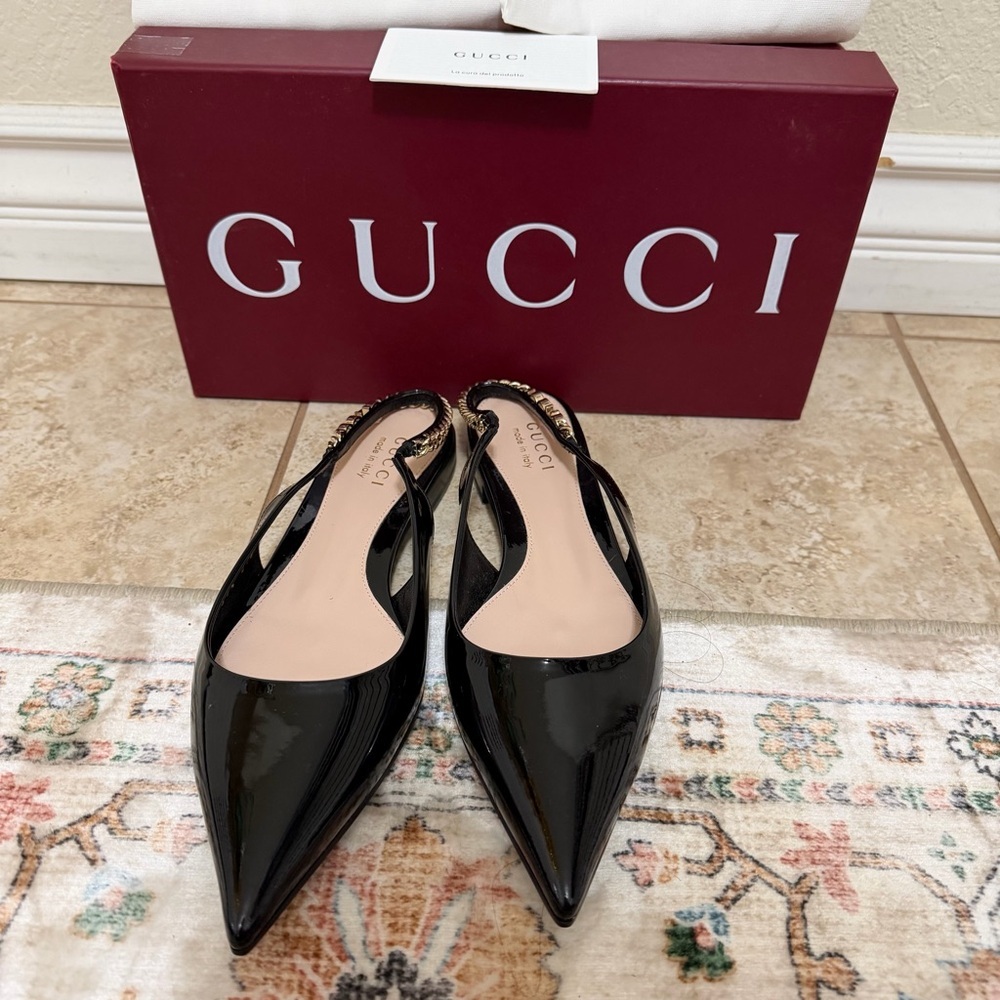 New Gucci Signorina ballet flats black patent leather - Picture 8 of 9